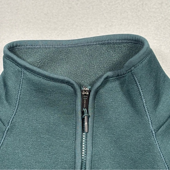 Athleta Altitude Sweatshirt Women’s Small Green Fleece Lined Half 1/2 Zip - Picture 5 of 14